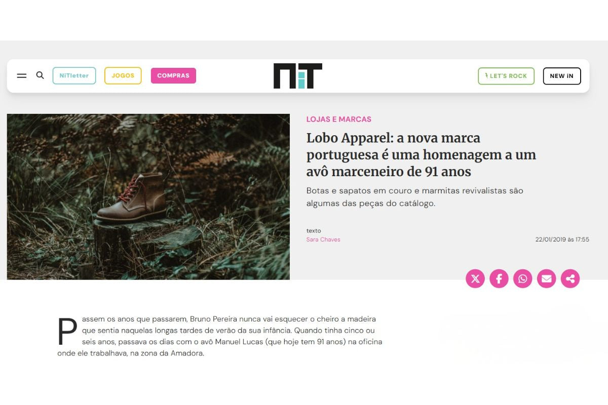 Lobo Apparel: the new Portuguese brand is a tribute to a 91-year-old carpenter grandfather.
