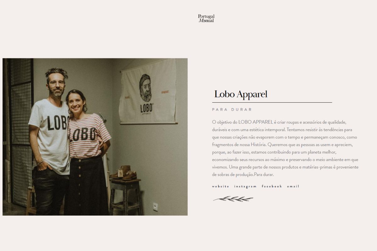 Portugal Manual: Lobo Apparel, made to last.
