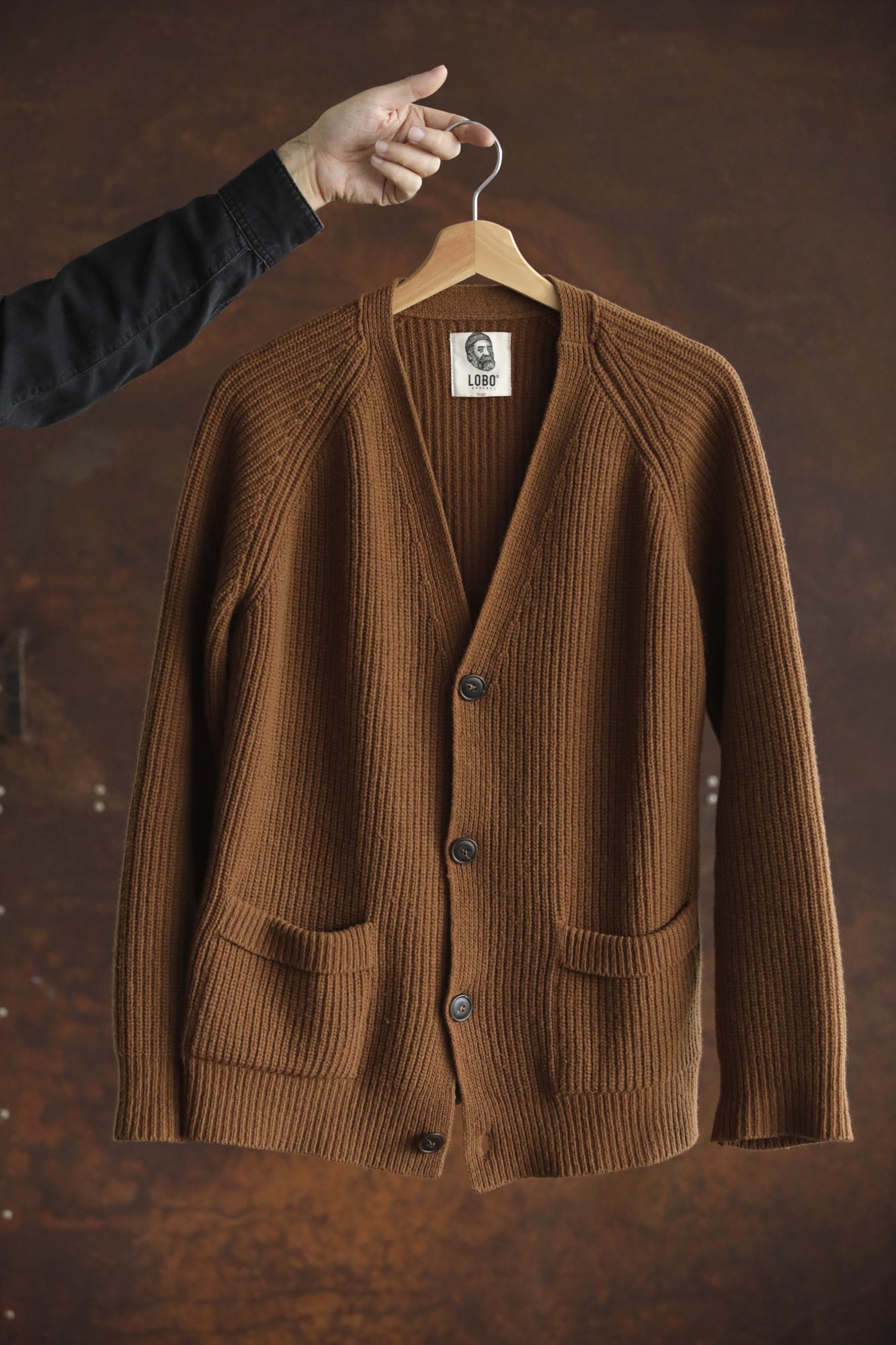 Lobo Brown Wool Cardigan